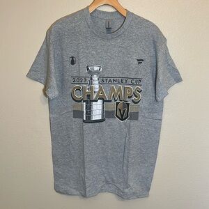 NWOT Vegas Golden Knights NHL Hockey 2023 Stanley Cup Grey Tee Shirt
